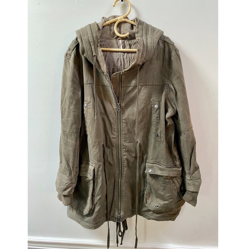 FREE PEOPLE oversize canvas coat